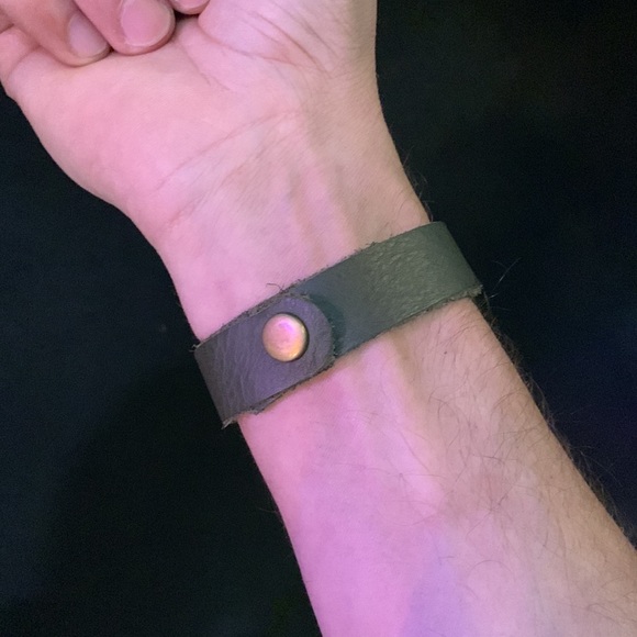 Leather Memorial Band Bracelet - Picture 2 of 3